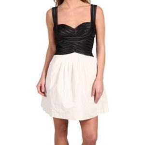 BCBGMaxAzria Black & White Taffeta Coctail Dress